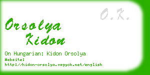 orsolya kidon business card
